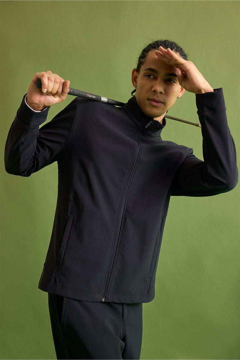 DeFacto Black Man Standard Fit High Neck Zip-Up Sweatshirt Casual - Image 1